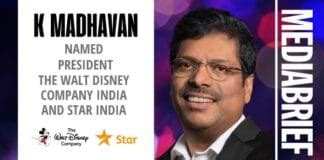 K Madhavan named as President of the Walt Disney .